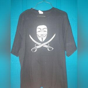 Vintage Guy Fawkes Black Graphic T-Shirt